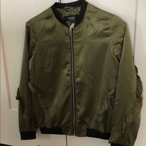 Evereve army green bomber jacket, brand new.